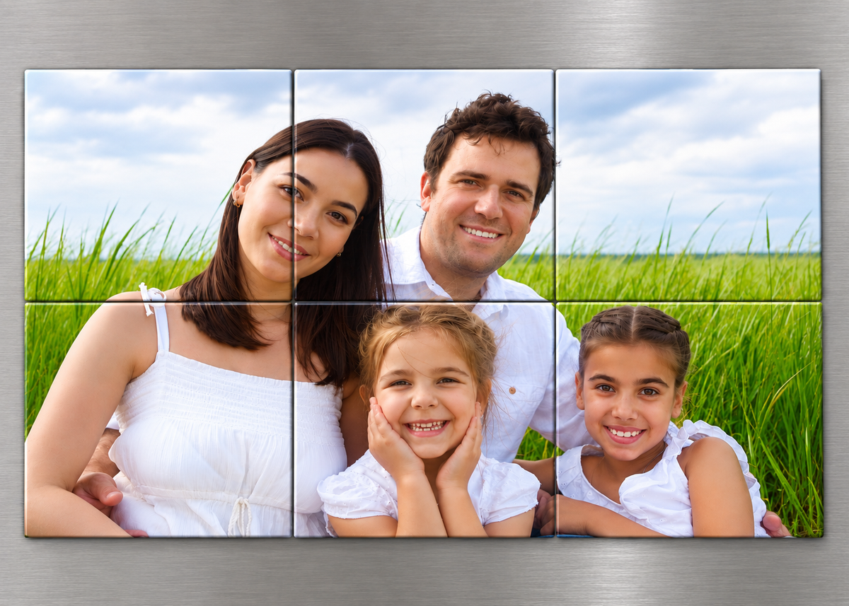 6 Piece Custom Picture Magnet Puzzle - 3.5" x 2.5" Magnets