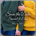 Save the Date - 2" x 2" Square Magnet with Rounded Corners